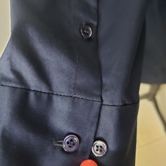 Theory navy blue belted dress sz. 8 - Picture 5 of 7